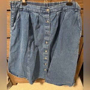 Vintage Denim Button-Front Skirt